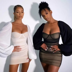 Vestido Bodycon Manga Bufante - loja online
