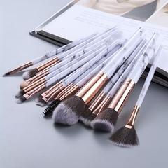 Pincéis de maquiagem mármore 15pçs - comprar online