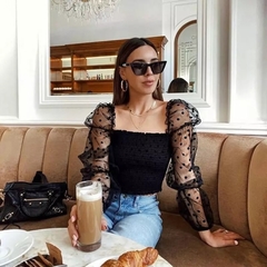 Blusa Manga Longa de Bolinhas Poá - comprar online