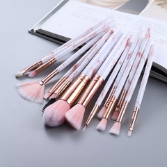 Pincéis de maquiagem mármore 15pçs - Universe Girl