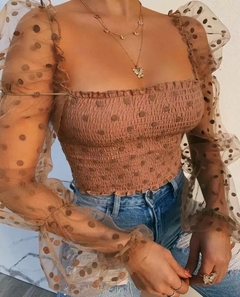 Blusa Manga Longa de Bolinhas Poá - loja online