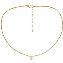 Colar Canutilho Ponto Luz com Diamante ouro 18k - Pratas e Pedras Joalheria