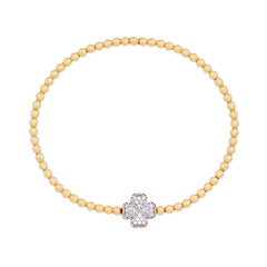 PULSEIRA BALL TREVO DIAMANTE OURO 18K