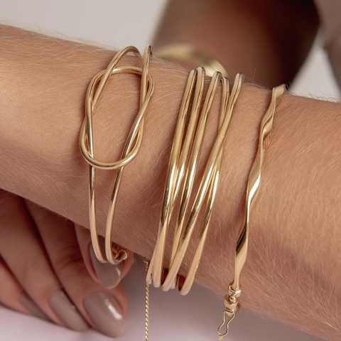 BRACELETE TORCIDO OURO 18k