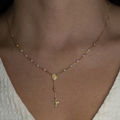 Colar terço ouro 18k com pérolas - comprar online