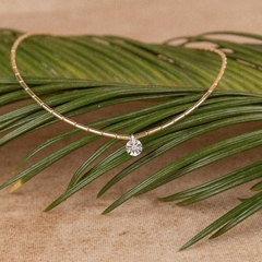 Colar Canutilho Ponto Luz com Diamante ouro 18k - comprar online