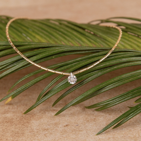 Colar Canutilho Ponto Luz com Diamante ouro 18k - comprar online