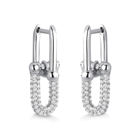 Brinco Em U cravejado com Zirconia Prata 925 - comprar online