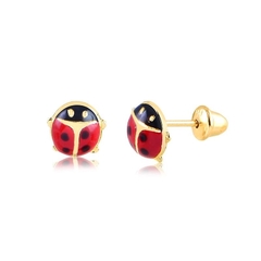 Brinco Joaninha Vermelha ouro 18k - comprar online