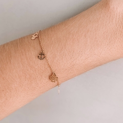 PULSEIRA PINGENTES PATUÁS OURO 18K - loja online