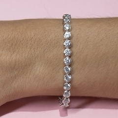 Pulseira CRAVAÇÃO INGLESA REDONDA em zirconia prata 925 - comprar online