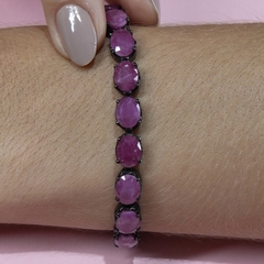 PULSEIRA RIVIERA RUBI (PEDRA NATURAL) PRATA 925 - comprar online