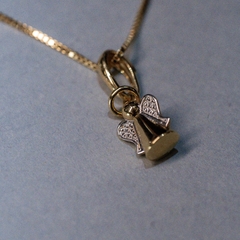 PINGENTE ANJO DA GUARDA EM DIAMANTE OURO 18k