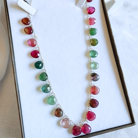 Colar turmalina com corrente ouro 18k