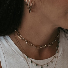 Colar Elos alongados ouro 18k - Pratas e Pedras Joalheria