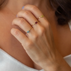 ANEL TOPÁZIO BAGUETE OURO 18K - loja online