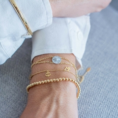 PULSEIRA DISCO DUPLA OURO 18K - Pratas e Pedras Joalheria