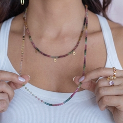 Colar Ouro 18k com Pedras de Turmalina