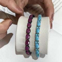 PULSEIRA RIVIERA RUBI (PEDRA NATURAL) PRATA 925 - loja online