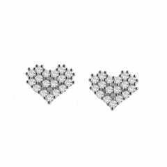 Brinco Coração Diamante 5 Pontos Abrilhantado 18k - comprar online