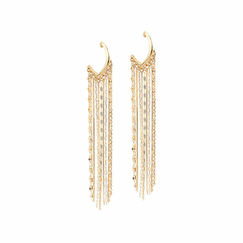 Brinco franjas ouro 18k - comprar online
