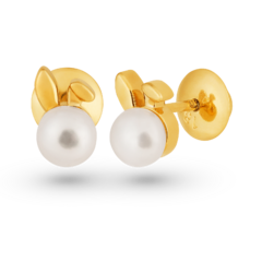 Brinco Coelhinho Em Pérola ouro 18k