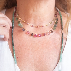 Colar turmalina com corrente ouro 18k - comprar online