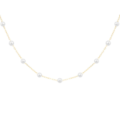 Colar Chocker pérolas ouro 18k