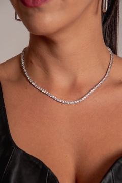 COLAR RIVIERA ZIRCÔNIAS 4 MM PRATA 925 (40CM) na internet