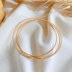 Pulseira corda de violão ouro 18k (escolha quantas voltas desejar)