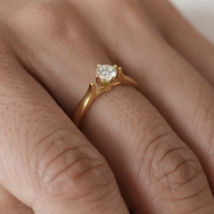 Anel solitário de brilhante 30 pontos ouro 18k - comprar online