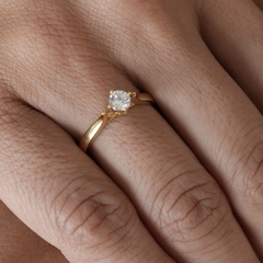 Anel solitário de brilhante 30 pontos ouro 18k - Pratas e Pedras Joalheria