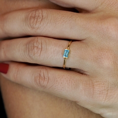 ANEL TOPÁZIO BAGUETE OURO 18K - comprar online