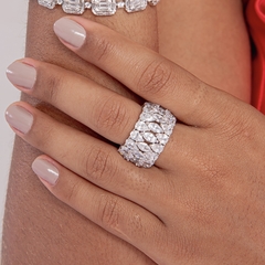 ANEL 3 FILEIRAS DE GOTAS EM ZIRCONIA