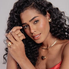 Anel Frisado Abaulado alto ouro 18k na internet