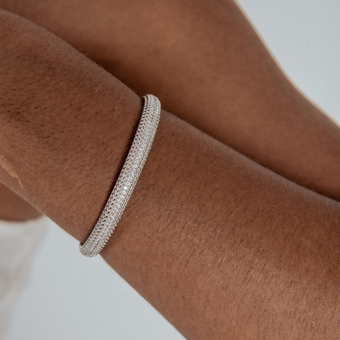BRACELETE BOLINHAS COM 1 FILEIRA ZIRCONIA CENTRAL