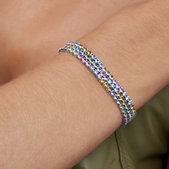 Pulseira RIVIERA MIX em Zircônia colorida prata 925 - loja online