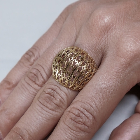 Anel tramas ouro 18k - comprar online
