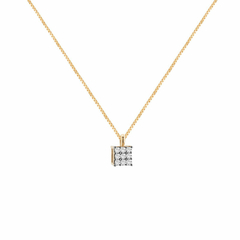 Colar com pingente quadrado com Diamante Ouro Amarelo ouro 18k - comprar online