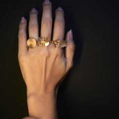 ANEL BORBOLETAS FOSCA BORDAS BRILHOSAS OURO 18K - comprar online