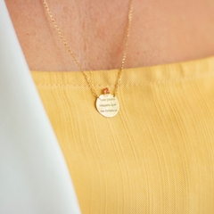 ESCAPULÁRIO SALMOS 18K OURO COM TOPÁZIO PEACH E PINK - Pratas e Pedras Joalheria