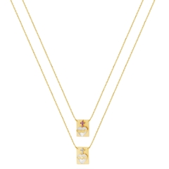 ESCAPULÁRIO SAGRADO CORAÇÃO COM RUBI E BRILHANTE OURO 18k - comprar online