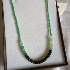 Colar Ouro 18k Ônix Verde e Esmeralda - comprar online