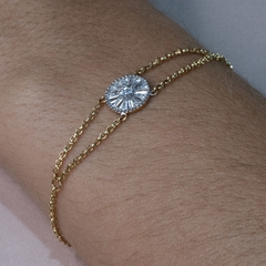 PULSEIRA DISCO DUPLA OURO 18K - comprar online