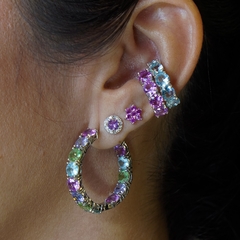 PIERCING fake em zirconia Rosa prata 925 - comprar online