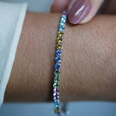 Pulseira RIVIERA MIX em Zircônia colorida prata 925 - comprar online