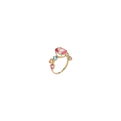 ANEL TOPAZIO OVAL OURO 18K