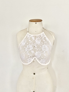 Top halter renda off white