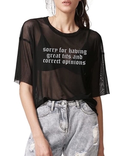 Cropped tule “sorry for having great tits and correct opinions”
