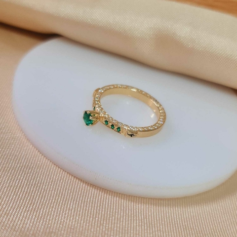 Anel de formatura caminhos brilhantes banhado a ouro